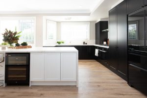 black and white kitchen